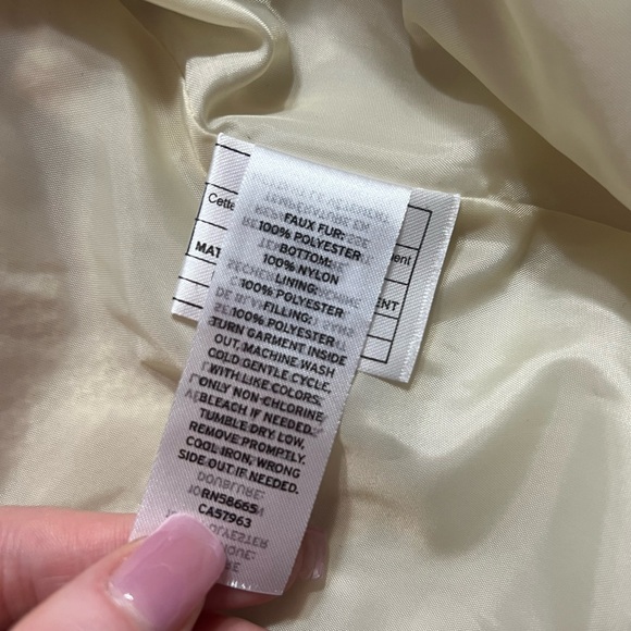 NWOT Cozy Cream Sherpa Jacket with Orange Accents - Picture 7 of 7